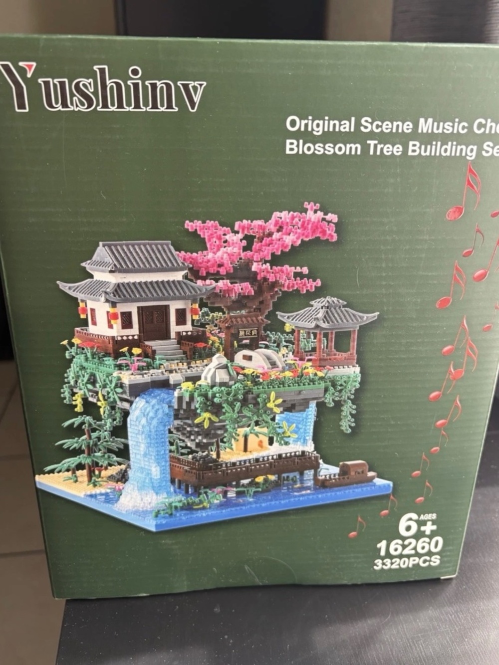 Yushinv Original Scene Music Cherry Blossom Tree Building Set